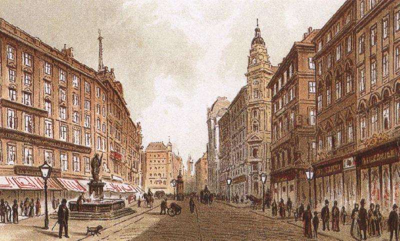 richard wagner the graben, one of the principal streets in vienna oil painting picture
